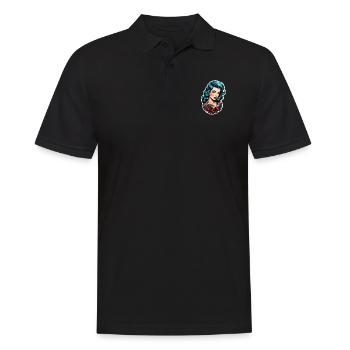 Rockabilly / Pin-up / Années 50 - Polo Homme - noir - Devant - Kai (181cm)