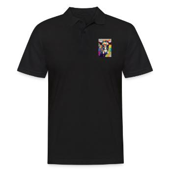Cow skull colorful - Men's Polo Shirt - black - Front - Kai (181cm)
