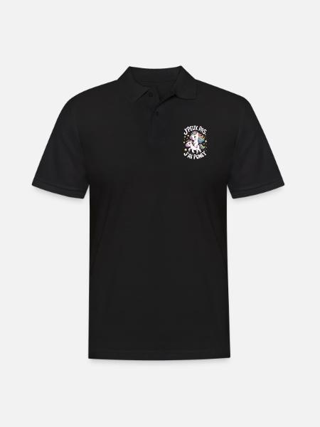 J' peux pas j'ai Poney - Polo Homme - noir