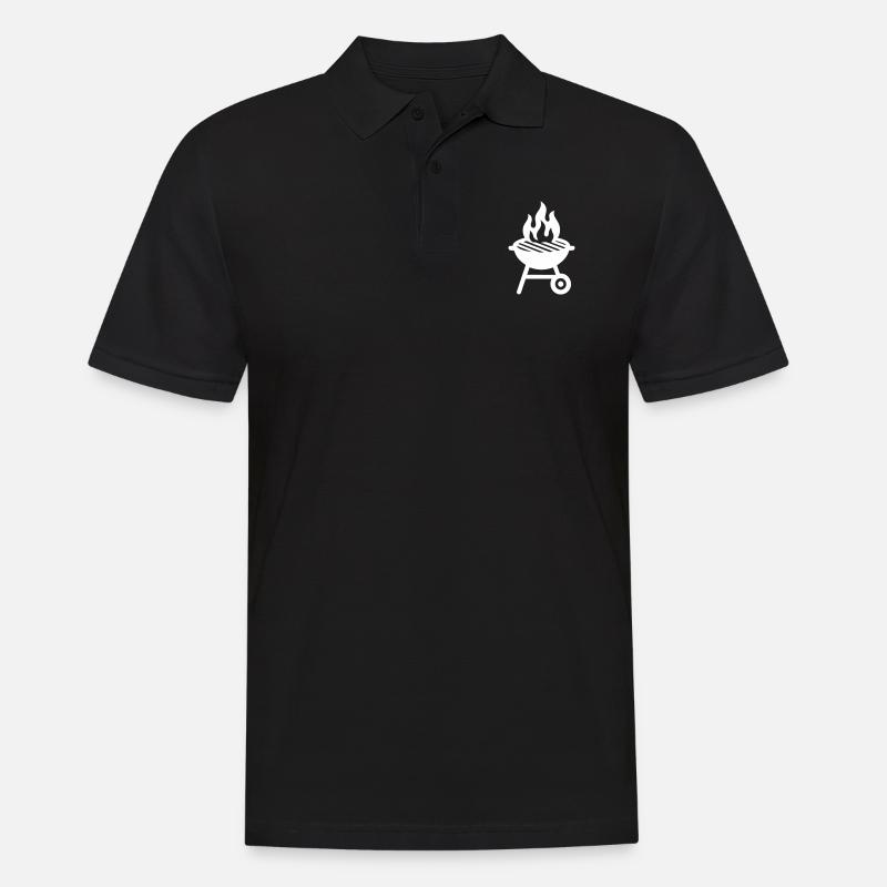 Grill Symbol - Männer Poloshirt - Schwarz