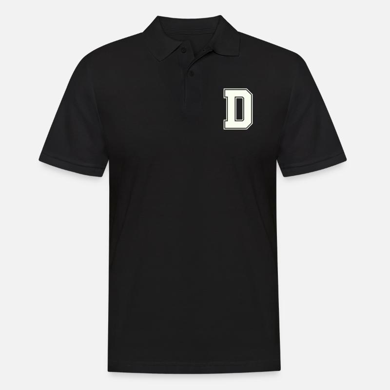 D Buchstabe - Männer Poloshirt - Schwarz