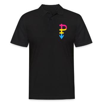 Pansexuell - LGBT CSD Pan - Männer Poloshirt - Schwarz - Vorne - Kai (181cm)