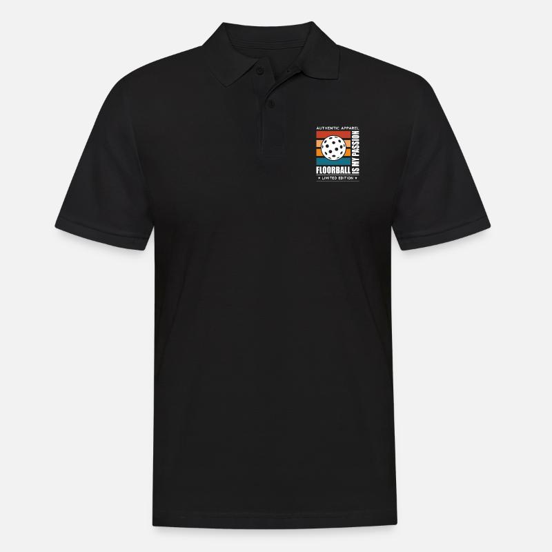 Floorball - Männer Poloshirt - Schwarz
