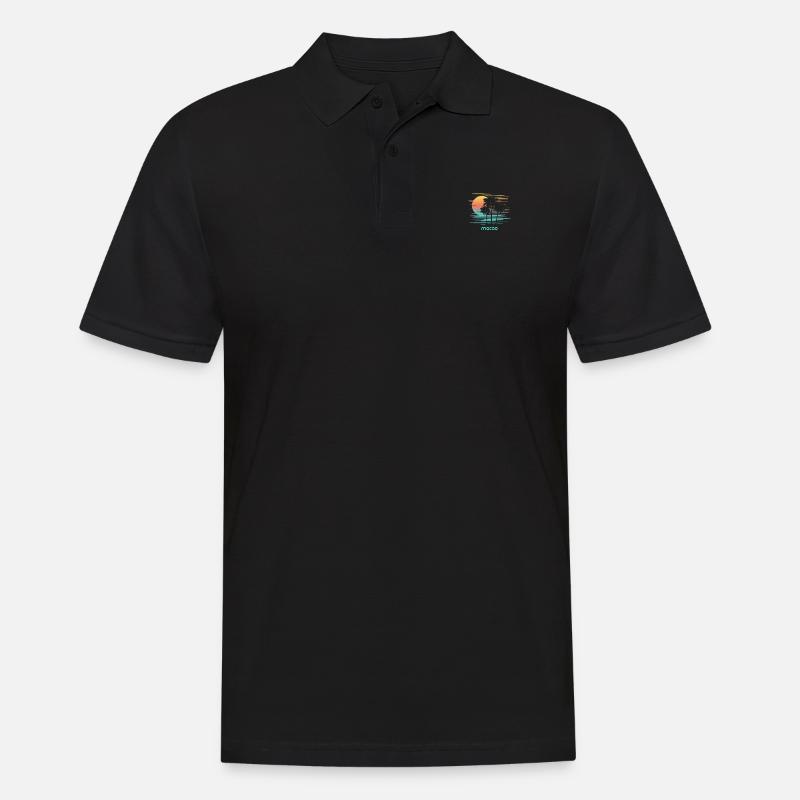 Macao Vacances souvenirs élégantes - Polo Homme - noir