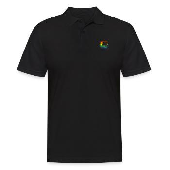 Santa Barbara Kalifornien LGBTQ Regenbogenflagge Pride - Männer Poloshirt - Schwarz - Vorne - Kai (181cm)