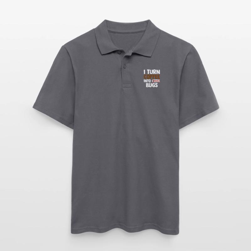I Turn Coffee Into Bugs Coding Programming Softwar Männer Poloshirt