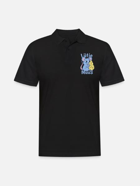 Lütje Muus Plattdeutsch Maus - Men's Polo Shirt - black