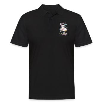 beste Katzenmama Katzendame Katzenbesitzer Geschen - Männer Poloshirt - Schwarz - Vorne - Kai (181cm)