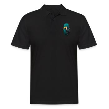 Colorful Toucan Bird in Tropical Paradise - Men's Polo Shirt - black - Front - Kai (181cm)