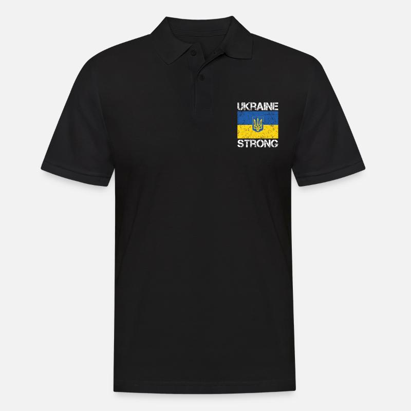 Ukraine stark - Männer Poloshirt - Schwarz