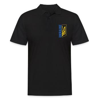 Symbole du drapeau de l’Ukraine - Polo Homme - noir - Devant - Kai (181cm)