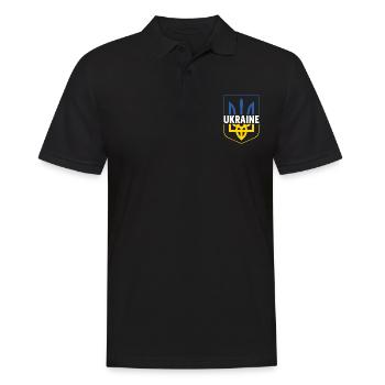 Ukraine - Männer Poloshirt - Schwarz - Vorne - Kai (181cm)