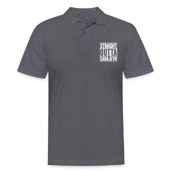 Straight Outta Sarajevo Vintage - Polo Homme - charbon - Devant - Nico (186cm)