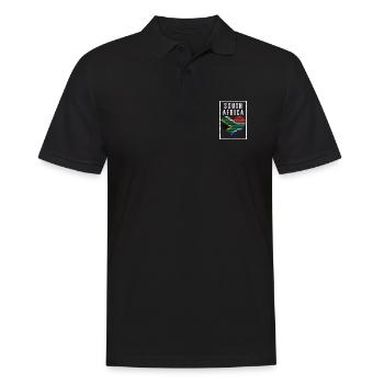 Südafrika - Männer Poloshirt - Schwarz - Vorne - Kai (181cm)
