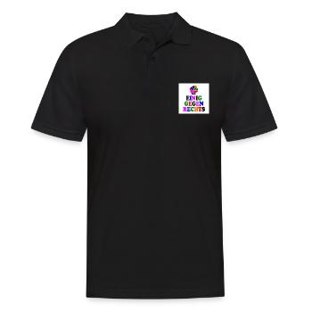 Einig gegen rechts - Männer Poloshirt - Schwarz - Vorne - Kai (181cm)