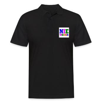 Nie wieder - Männer Poloshirt - Schwarz - Vorne - Kai (181cm)
