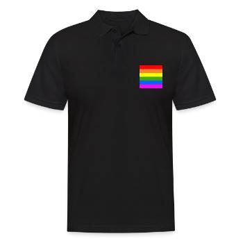 Regenbogenfahne regenbogen lgbt flagge - Männer Poloshirt - Schwarz - Vorne - Kai (181cm)