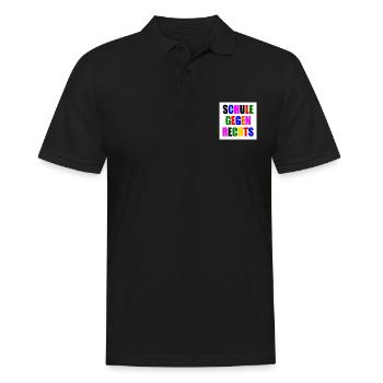 Schule gegen rechts - Männer Poloshirt - Schwarz - Vorne - Kai (181cm)