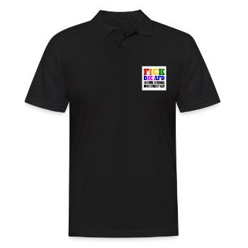 fick die afd und fick dich dass du sie gewählt has - Männer Poloshirt - Schwarz - Vorne - Kai (181cm)