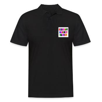Germany against racism - Männer Poloshirt - Schwarz - Vorne - Kai (181cm)
