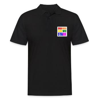 zusammen sind wir stark - Männer Poloshirt - Schwarz - Vorne - Kai (181cm)