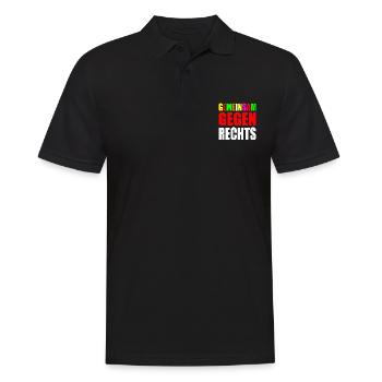 Gemeinsam gegen rechts - Männer Poloshirt - Schwarz - Vorne - Kai (181cm)
