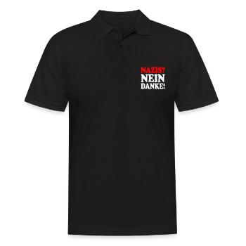 Nazis nein danke - Männer Poloshirt - Schwarz - Vorne - Kai (181cm)