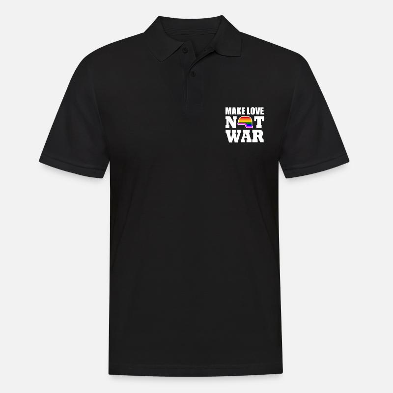 Make love not war - Polo Homme - noir