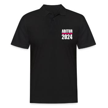 Abitur 2024 - Männer Poloshirt - Schwarz - Vorne - Kai (181cm)