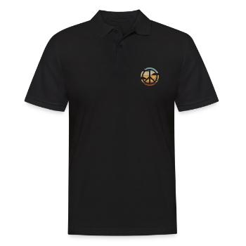 Signe de paix Rétro Design Signe de paix - Polo Homme - noir - Devant - Kai (181cm)