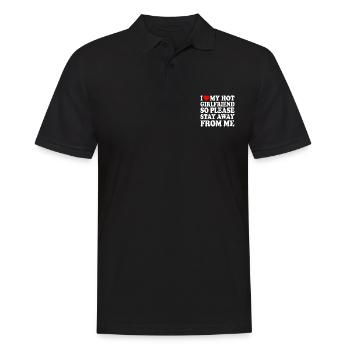 i love my hot girlfriend so please stay away from - Men's Polo Shirt - black - Front - Kai (181cm)