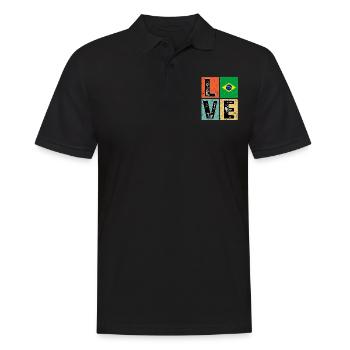 I Love Brazil drapeau pour l’orgueil brésilien - Polo Homme - noir - Devant - Kai (181cm)