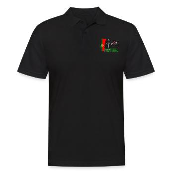 Portugal Flag Map Heartbeat for Portuguese Pride - Polo Homme - noir - Devant - Kai (181cm)