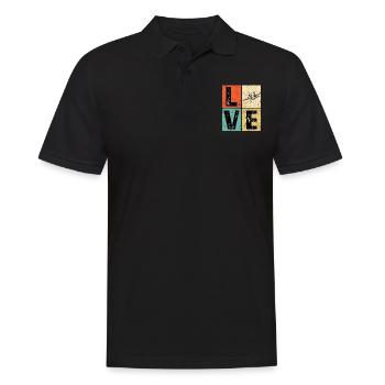 Vintage Love Airplane for Airplane Airline Pilot - Männer Poloshirt - Schwarz - Vorne - Kai (181cm)