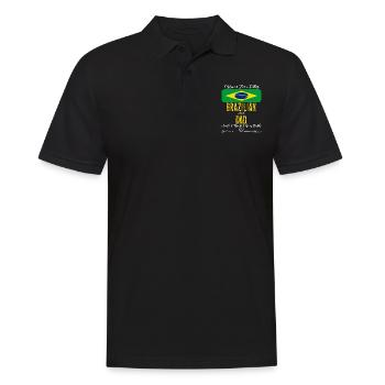 J’ai deux titres brésilien et papa Brésil - Polo Homme - noir - Devant - Kai (181cm)