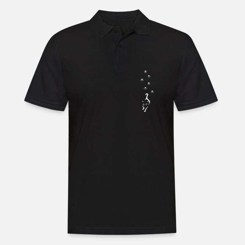 chat avec empreinte de pattes - Polo Homme - noir