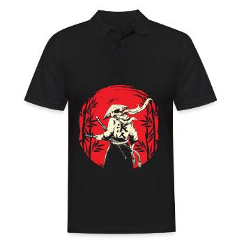 Japanese Samurai Warrior Japan Swordsman - Men's Polo Shirt - black - Front - Kai (181cm)
