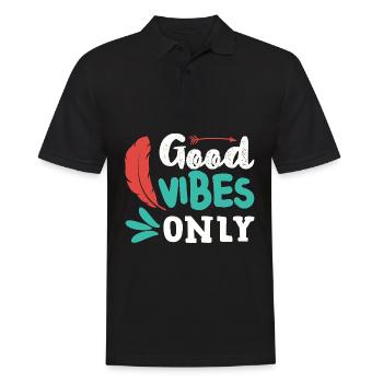 Bonnes vibrations seulement - Polo Homme - noir - Devant - Kai (181cm)