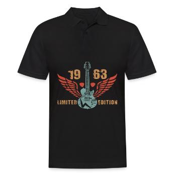 Gitarre Gitarrenspieler Musiker 1963 Geburtstag - Männer Poloshirt - Schwarz - Vorne - Kai (181cm)