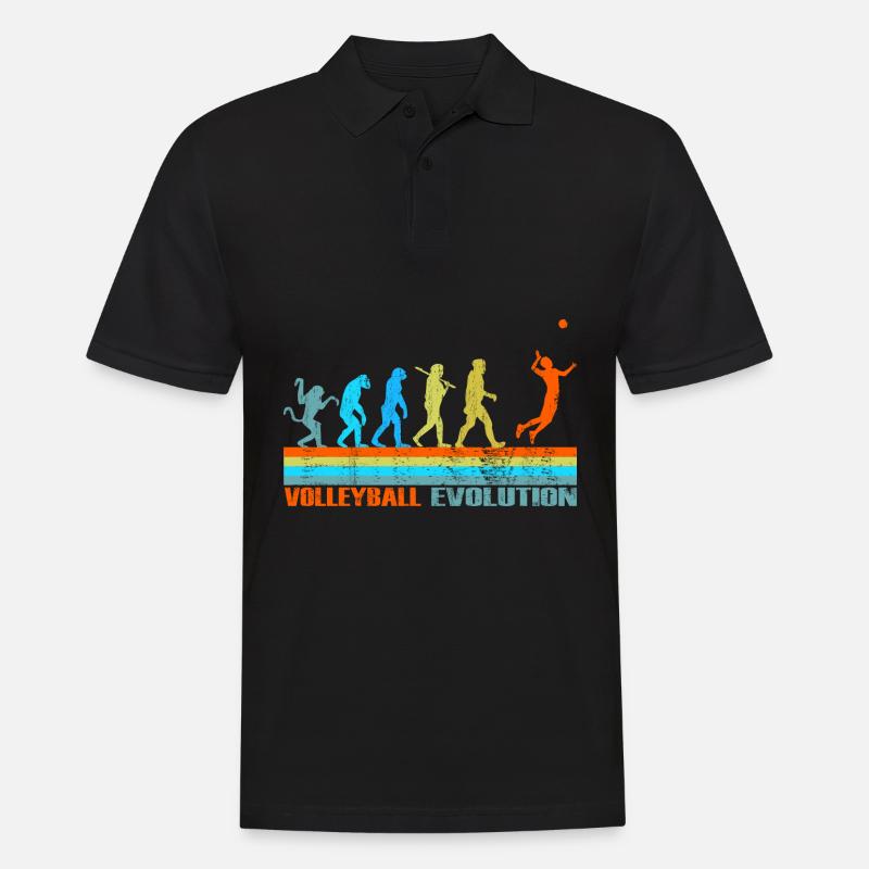 Volleyball Evolution retro Geschenk - Männer Poloshirt - Schwarz