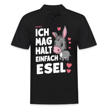Esel Eselchen Maultier Muli - Männer Poloshirt - Schwarz - Vorne - Kai (181cm)