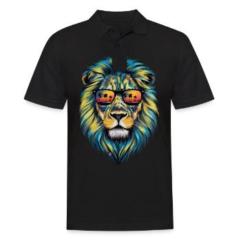 Lion Lion Animal Africa - Men's Polo Shirt - black - Front - Kai (181cm)