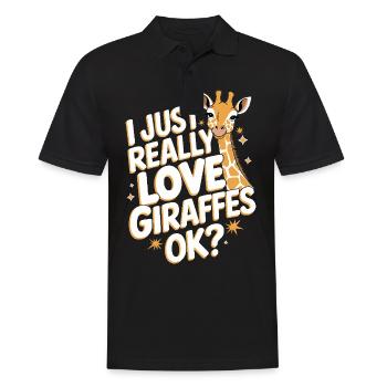 Giraffe Animal Africa Giraffes - Men's Polo Shirt - black - Front - Kai (181cm)