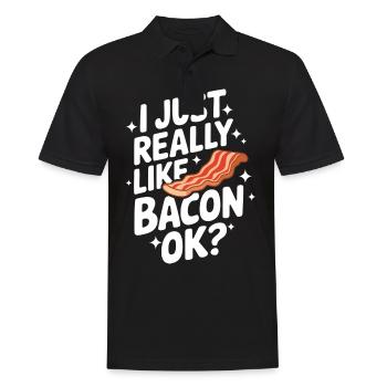 Bacon Frühstück Speck - Männer Poloshirt - Schwarz - Vorne - Kai (181cm)