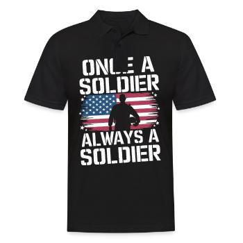 Soldat militaire vétéran - Polo Homme - noir - Devant - Kai (181cm)