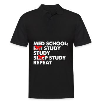 Med School Eat Study Sleep Repeat Medizinstudent - Männer Poloshirt - Schwarz - Vorne - Kai (181cm)
