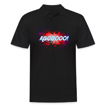 ABOOOO! - Männer Poloshirt - Schwarz - Vorne - Kai (181cm)