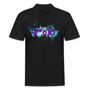 Fuck/F*ck - Männer Poloshirt - Schwarz - Vorne - Kai (181cm)