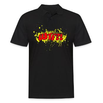 WTF - Männer Poloshirt - Schwarz - Vorne - Kai (181cm)
