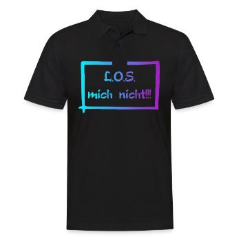 L.O.S mich nicht! - Männer Poloshirt - Schwarz - Vorne - Kai (181cm)